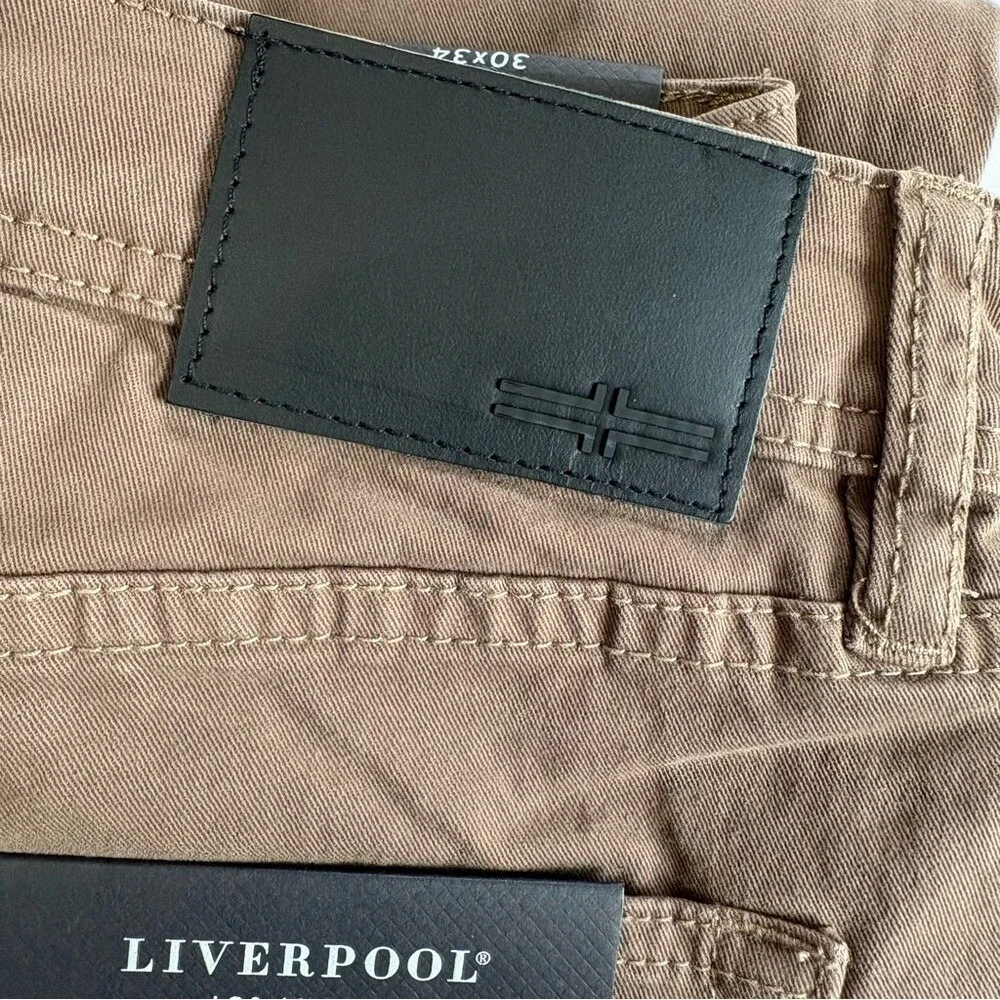 Liverpool Men's 30x34 Cub Relaxed Straight‎ Pants Brown Casual NEW